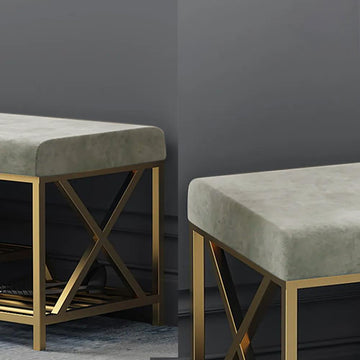 Gray Entryway Bench with Storage Upholstered Storage Bench for Living Room